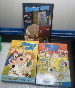 Family Guy Lot Vol 1 & Vol 3 & STEWIE KILLS LOIS, LOIS KILLS STEWIE DVD Like New - Picture 1 of 12