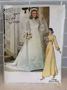 Vintage Vogue Muster 1488 Brautkleid Schlupf und Schleier Gr. 12 Brustweite 34 70er UNGESCHNITTEN - Bild 1 von 12