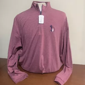 Johnnie-O Vaughn Mens 2XL Malibu Red 1/4 Zip Golf Pullover New NWT Club logo - Picture 1 of 6
