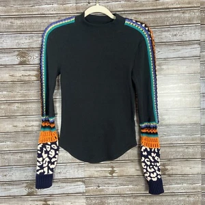 Free People Women's XS Switch It Up Thermal Black Sweater - Picture 1 of 9