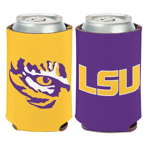 LSU Tigers Can Cooler Two Sided Design NCAA Collapsible Koozie Cover