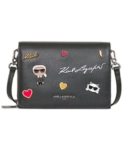 KARL LAGERFELD PARIS Lourdes Mini Leather K-Pins Crossbody (LH2EU4BP mu5) - Picture 1 of 5