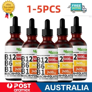 Vitamin B12 and B6 Liquid Drops, B12 Sublingual B Complex - B12 5000mcg 60ml - Picture 1 of 13