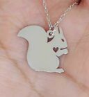 Squirrel Style 2 Necklace - Sterling Silver Jewelry - Gold-Rose Gold - Engrave