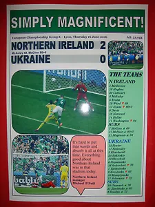 Northern Ireland 2 Ukraine 0 - 2016 European Championship - souvenir print - Picture 1 of 1