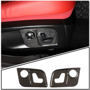 Cubierta de mango de botón de asiento de fibra de carbono real para Maserati Ghibli 2014-2021 - Imagen 1 de 16