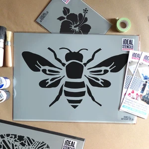 Abejorro Plantilla Decoración Hogar Muro Tela Muebles Pintura Ideal Stencils Ltd - Imagen 1 de 5