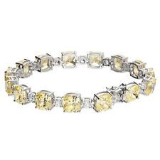 19cm Starlet Alternating White Canary Yellow Cubic Zirconia Sterling Silver