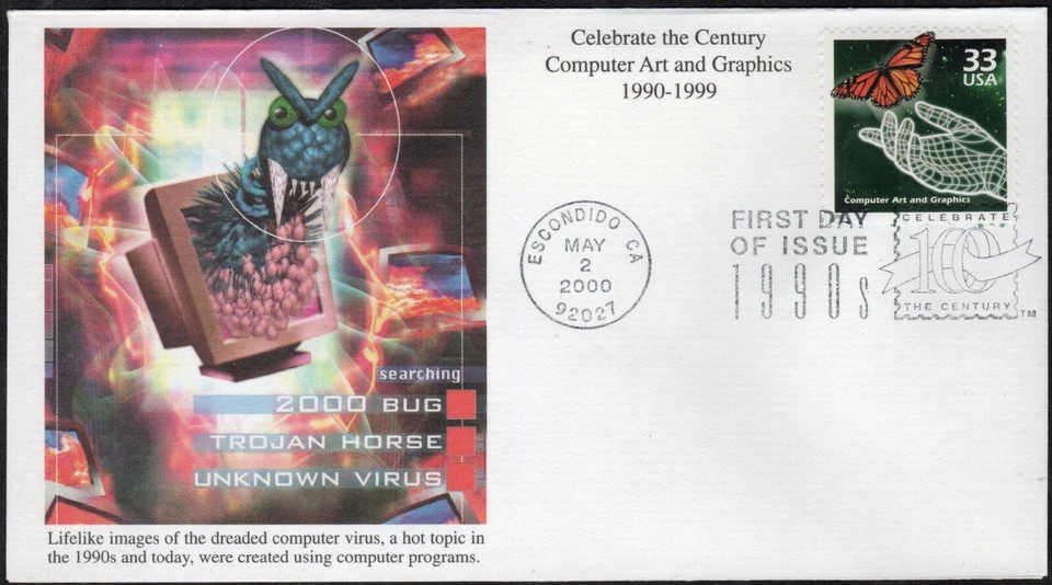 US Scott #3191f Celebrate the Century-1990s "Computer Art and Graphics", FDC - Image 1 of 1