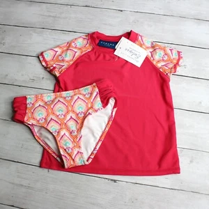 Cabana Life Mädchen Rashguard Badeanzug Größe 14 UPF 50+ 2-teiliges Oberteil Bikinihose - Bild 1 von 5