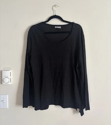 Top Habitat Clothing para mujer XL tejido de lino negro neutro minimalista elástico Foto 1 de 4