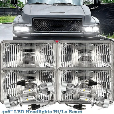 Faros LED de haz alto/bajo H4 4 piezas aptos para GMC C4500 C5500 Topkick 2003-2009 DOT 4x6" Foto 1 de 4