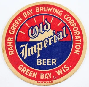 c.1940 Rahr Green Bay Brewing Co. "Old Imperial Beer" Coaster ~ Green Bay, Wis - Picture 1 of 3