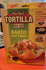 Perfect Tortilla Pan Set Taco Bowls Baked Not Fried As Seen On TV Set Of 4 New - Picture 1 of 5