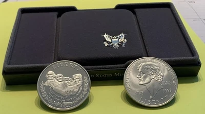 2-Commemorative Silver Dollars, 1-1991-S Proof, Boxes, COA and 1-1993-P, Read. - Image 1 of 4
