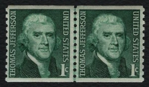 #1299 1c Thomas Jefferson, Coil Line Pair [12] Mint **ANY 5=FREE SHIPPING** - Picture 1 of 1