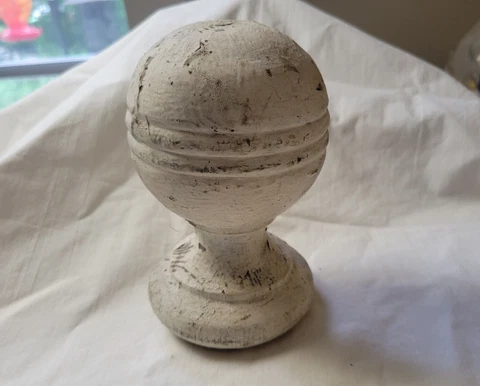Architectural Salvage Wooden 3.5" x 5.5" Round Ball Newell Post Top Finial Cover