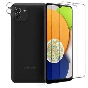 Film Protecteur pour Samsung Galaxy A03 Affichage Verre 2x Appareil Photo - Photo 1/7
