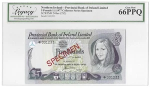 1977 Northern Ireland 5 Pounds 248as (CS2) Specimen Legacy LGC 66 PPQ Gem New - Picture 1 of 2