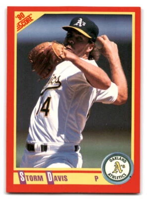 Storm Davis 1990 Score #266 Oakland Athletics BASEBALL - Image 1 of 2