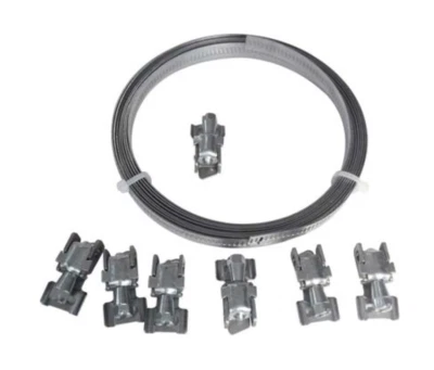 Fascetta stringitubo a metraggio tagliare Inox W2 mt 3x0,9 mm + 8 ganci trazione - Immagine 1 di 2