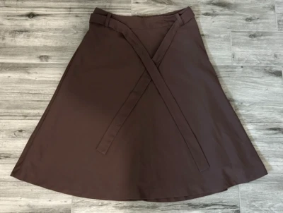 Falda Forrada Formal de Poliéster Merona Para Mujer Línea A Marrón Talla 10-32" Cintura- Usada en Excelente Condición Foto 1 de 4