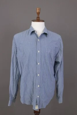 Hombres Denim & Supply Ralph Lauren Azul Pinstrtipe Manga Larga Sobrecamisa Camisa XL Foto 1 de 4