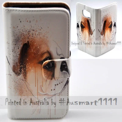 For HTC Series Mobile Phone - Bulldog Theme Print Flip Case Wallet Phone Cover Foto 1 de 3