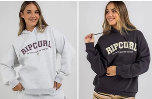 New w Defect! Rip Curl Women's Varsity Hoodie Relaxed Fit Hooded Sweatshirt Tops - Picture 1 of 27