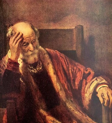 Rembrandt 1944 An Old Jew Seated Portrait Color Plate Phaidon Print DWU10 - Image 1 of 2
