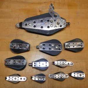 Lot Sailboat Marine Block Tackle Pulleys Harken USED - Picture 1 of 11