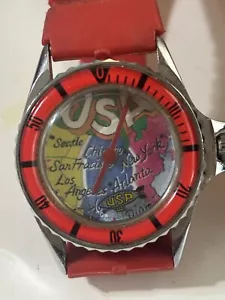RARE VTG Wind Up Watch of USA W/Usa Blimp Second Hand - Picture 1 of 4