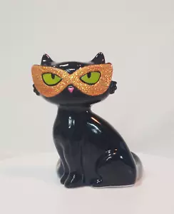 Bath & Body Works Schwarze Katze Mini Kerze Seifenhalter Orange Glitzer Brille Maske - Bild 1 von 8