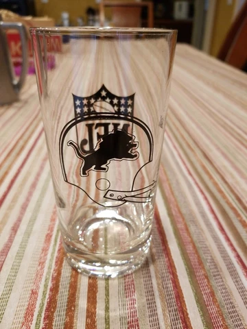 LOT OF (6) Vintage Detroit Lions Glass Tumbler NFL Football 12 oz 1980's Cover