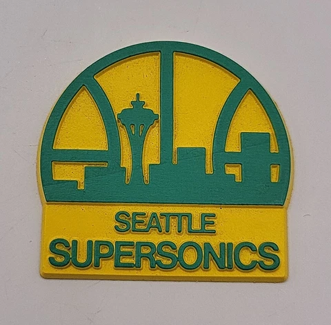 Vintage Seattle Super Sonics Standing Board Basketball Fridge Rubber Team Magnet Cover