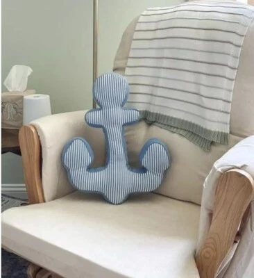 Target Room Essentials Anchor Shaped Toss Pillow 15”x 12.5” Summer Nautical NEW! - Image 1 of 4