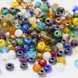 Rocailles-Perlen-Mix 250 Stück Glasperlen 4mm Bunt Indianerperlen Größe 6/0 