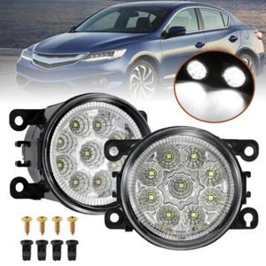 Pair 4"INCH LED Fog Lights White For Ford Honda Focus Fiesta Peugeot Citroen - Picture 1 of 9