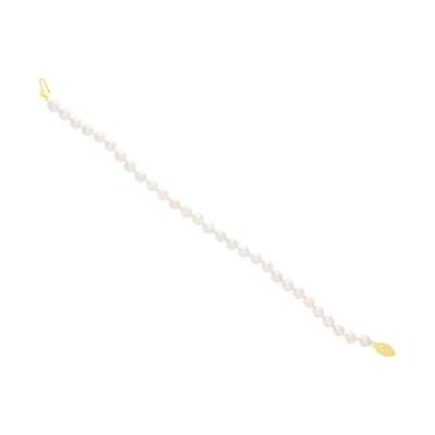 Cultured Pearl Tennis Bracelet | 14k Yellow Gold | - Image 1 of 4