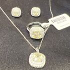 Jewelry set Bella Luce Canary & White Diamond  Ring Sz 6 Necklace&Earrings NEW