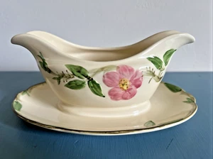 Vintage Franziskaner Wüstenrose Sauciere mit angesetztem Unterteller TOP - Bild 1 von 11