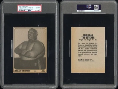 PSA 6 1981 Superestrellas de lucha libre corte a mano Abdullah The Butcher POP1 Three↑ Foto 1 de 2