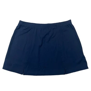 Bolle Navy Blue Skirt Unlined Pull On Elastic Waist Sz L Polyester Spandex - Picture 1 of 10