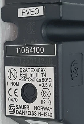 SAUER DANFOSS 11084100 PVEO 32 ATEX Con Cable STD De 5m 24VDC 44412A034240 - Image 1 of 4