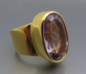 DISEÑO MADURO - ANILLO AMATISTA - HECHO A MANO - ÚNICO DE ORFEBRERÍA PROPIA - Imagen 1 de 7