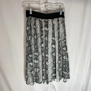 WHITE HOUSE BLACK MARKET grigio nero pelle di serpente stampa sovrapposta gonna in linea 6 - Foto 1 di 9