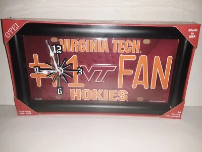 Virginia Tech Hokies NCAA # 1 Ventilador Cuarzo Placa Reloj Foto 1 de 3