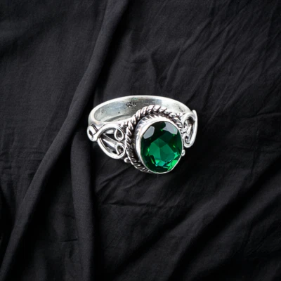 Chrome Diopside Gemstone 925 Sterling Silver Handmade Jewelry Gift Ring Gift - Image 1 of 3
