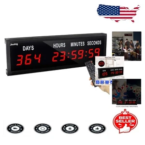 Large Digital Countdown Clock with 9-Digit Display, Remote & Dimmable Feature - Picture 1 of 8