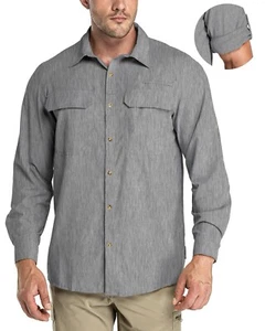 33,000 Ft Men’s Long Sleeve UPF 50+ GEO Air-Hole Dry Cooling Shirt Hiking Sz L - Picture 1 of 10